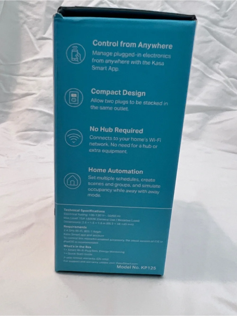 TP-Link Kasa Smart Wi‑Fi Plug Slim in White with Teal Accent